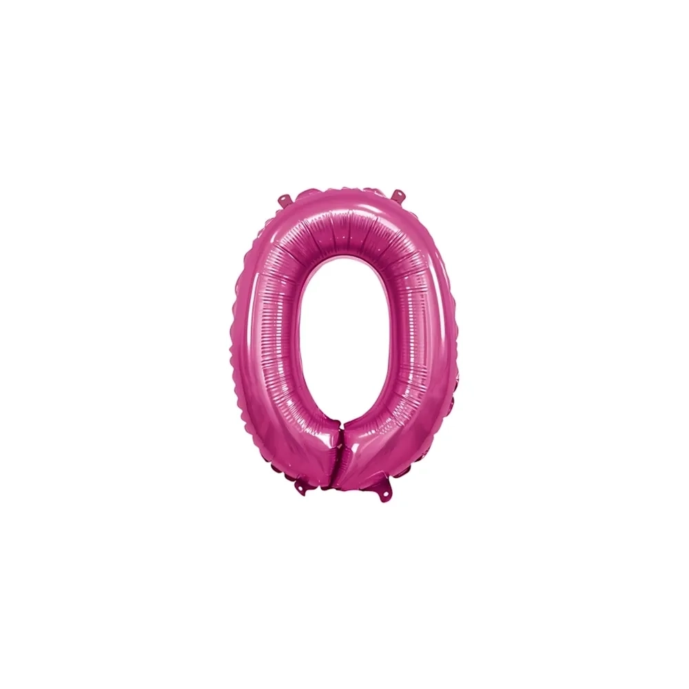 Palloncino numero 0 fucsia mini shape 14" (35cm) in mylar, 1pz.