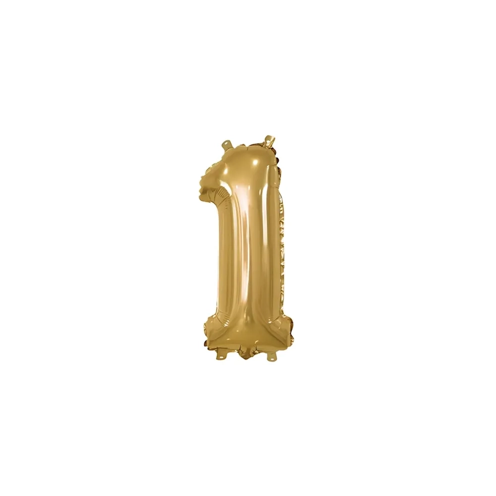 Palloncino numero 1 Oro mini shape 14" (35cm) in mylar, 1pz.