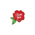 Palloncini Rosa con scritta I Love You mini shape 12" (30cm) in mylar, 5pz.