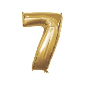Palloncino numero 7 Oro super shape 40" (101cm) in mylar, 1pz.