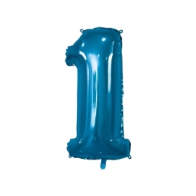 Palloncino numero 1 Blu super shape 40" (101cm) in mylar, 1pz.