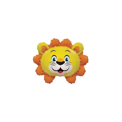 Palloncini testa Leone mini shape 14" (35cm) in mylar, 5pz.