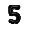 Palloncino numero 5 Nero salva elio super shape 34" (86cm) in mylar, 1pz.