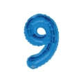 Palloncino numero 9 Blu salva elio super shape 34" (86cm) in mylar, 1pz.