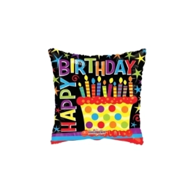 Palloncino Happy Birthday Cake Gellibean quadrato standard shape 18" (45cm) in mylar, 1pz.