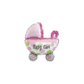 Palloncini Carrozzina Girl mini shape 14" (35cm) in mylar, 5pz.