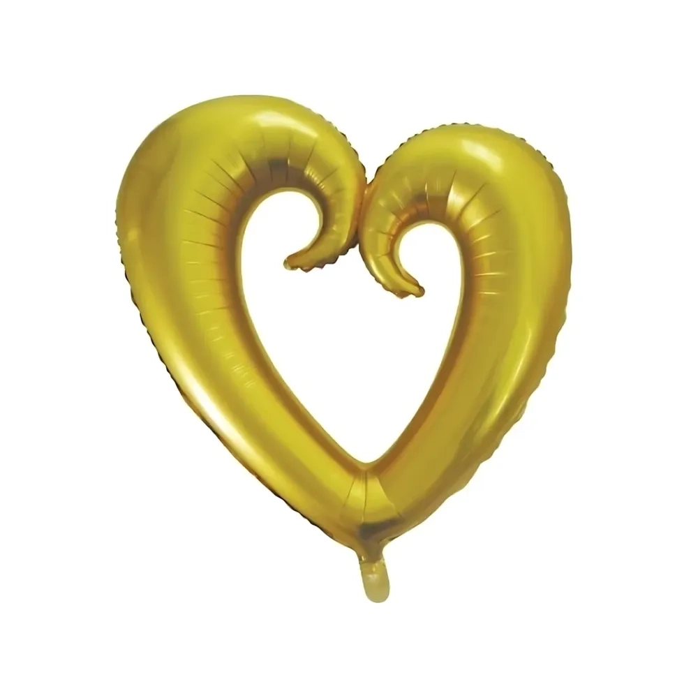 Palloncino Cuore Oro Stilizzato mega shape 42" (106cm) in mylar, 1pz.