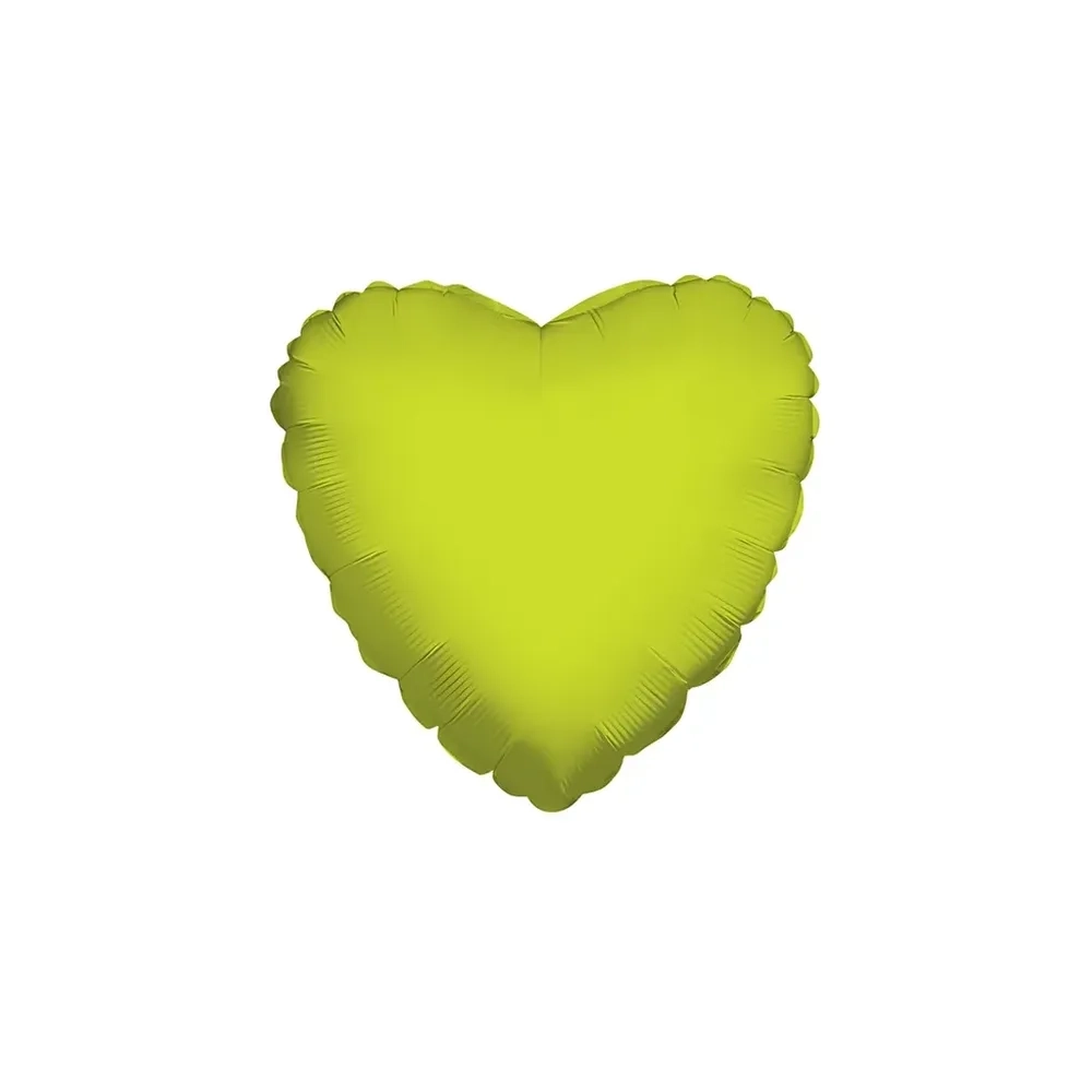 Palloncino Cuore Verde Lime standard shape 18" (45cm) in mylar, 1pz.