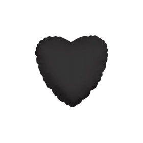 Palloncino Cuore Nero standard shape 18" (45cm) in mylar, 1pz.