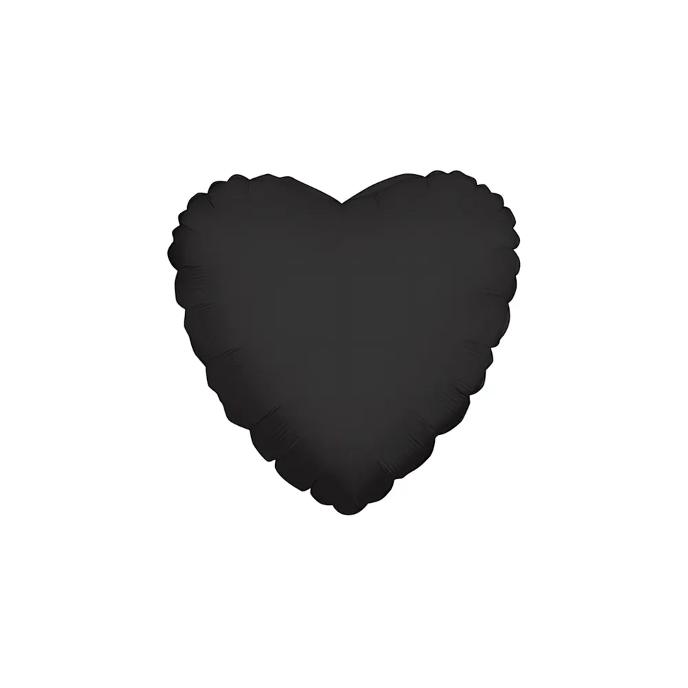 Palloncino Cuore Nero standard shape 18" (45cm) in mylar, 1pz.