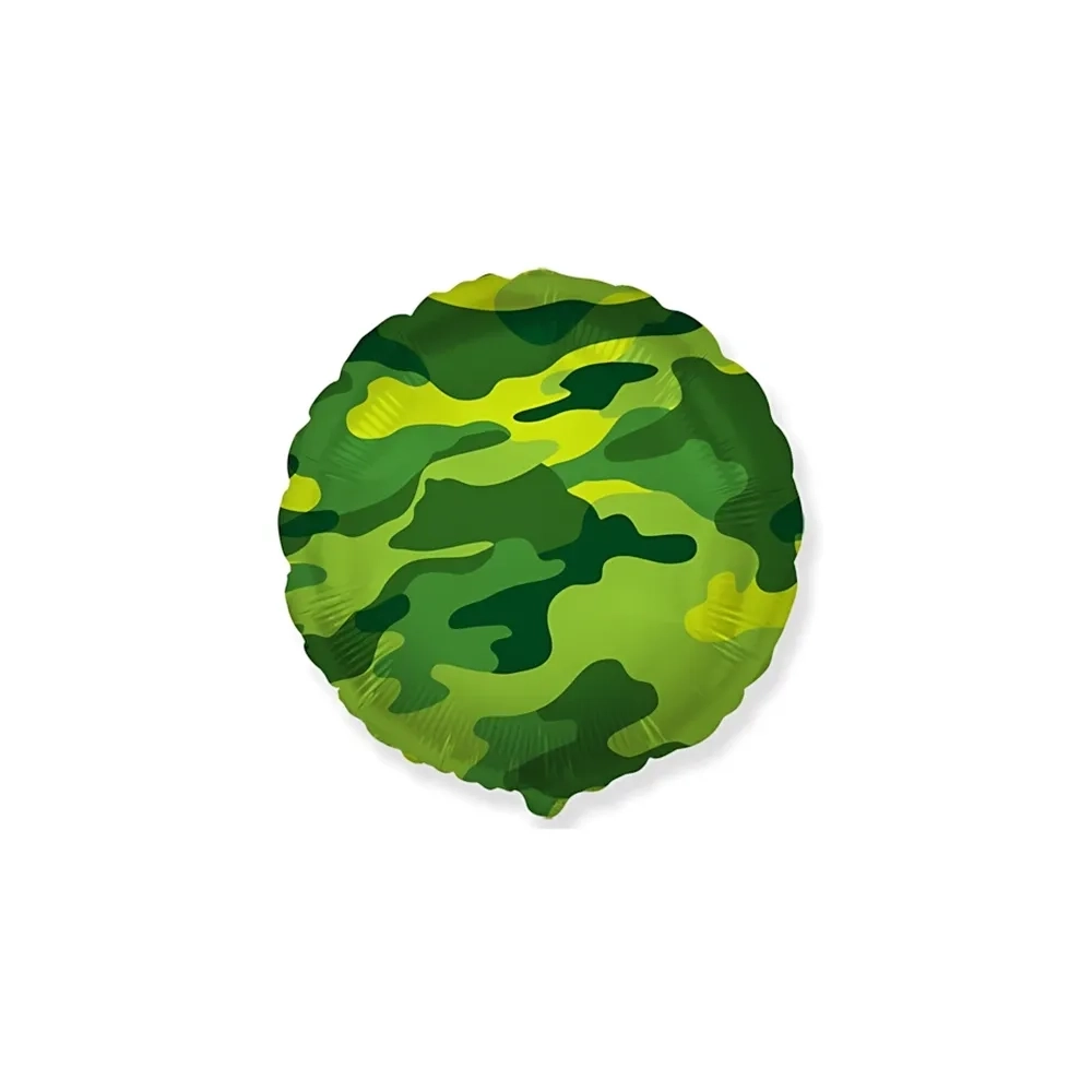 Palloncino Tondo Verde Militare standard shape 18" (45cm) in mylar, 1pz.