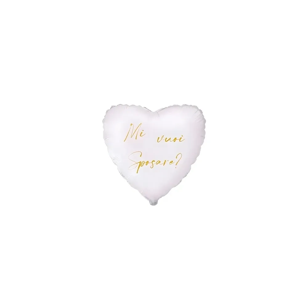 Palloncini Mi Vuoi Sposare? cuore micro shape 4" (10cm) in mylar, 5pz.