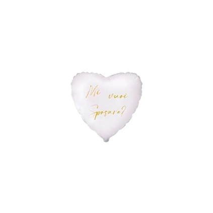 Palloncini Mi Vuoi Sposare? cuore micro shape 4" (10cm) in mylar, 5pz.