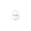 Palloncini Cresima Bianco tondo micro shape 4" (10cm) in mylar, 5pz.