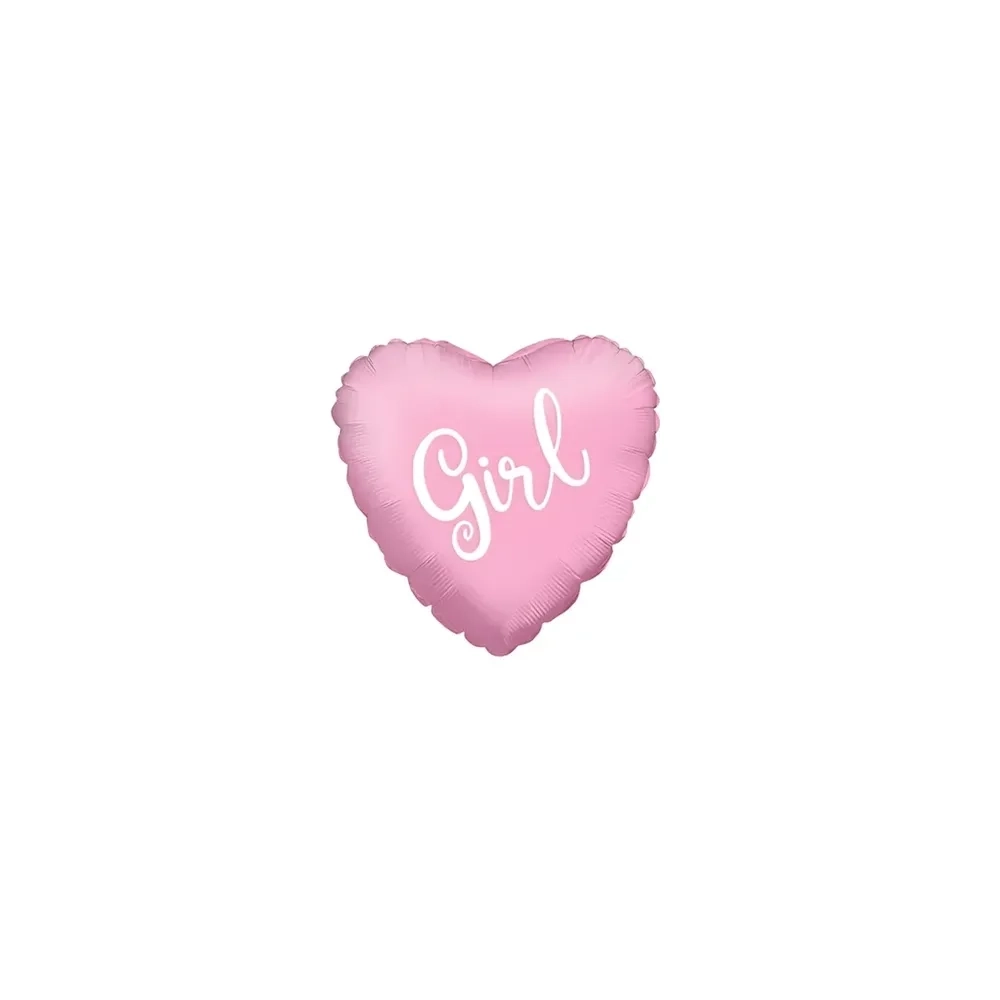 Palloncini Girl Rosa cuore micro shape 4" (10cm) in mylar, 5pz.
