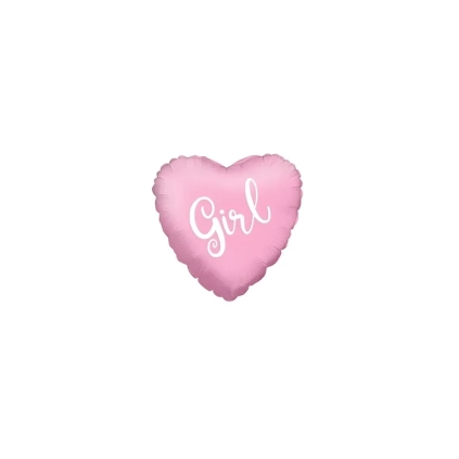 Palloncini Girl Rosa cuore micro shape 4" (10cm) in mylar, 5pz.