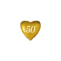 Palloncini 50° Oro cuore micro shape 4" (10cm) in mylar, 5pz.