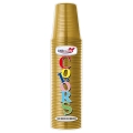Bicchieri Oro 200ml in plastica riutilizzabili, 50pz.