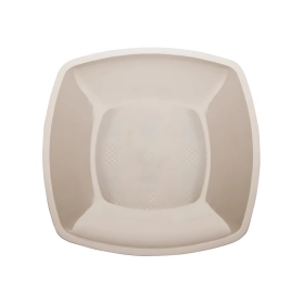 Piatti Taupe piani di forma quadrata 23cm, 12pz.