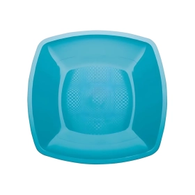 Piatti Turchese piani di forma quadrata 23cm, 12pz.