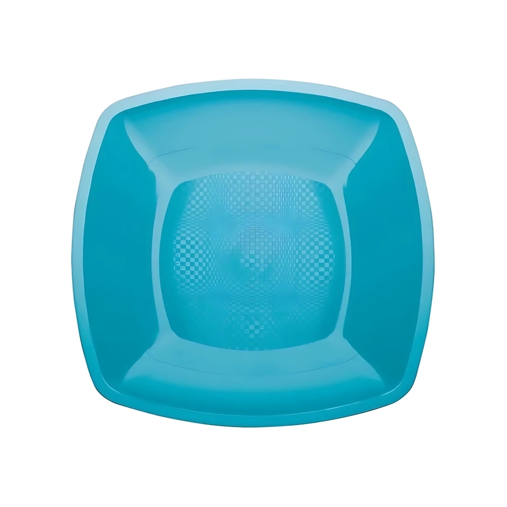 Piatti Turchese piani di forma quadrata 23cm, 12pz.
