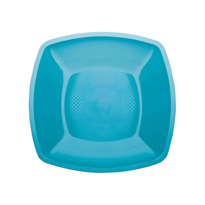 Piatti Turchese piani di forma quadrata 23cm, 12pz.