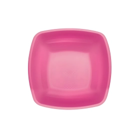 Piatti Fucsia fondi di forma quadrata 18cm, 25pz.