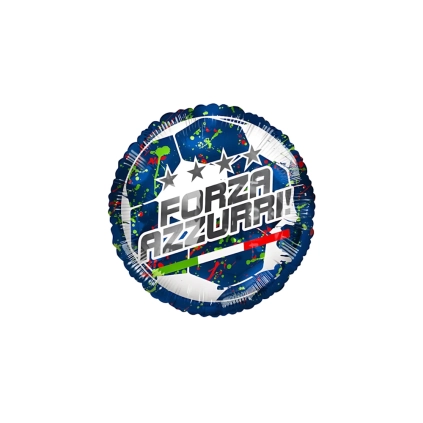 Palloncino Forza Azzurri Stelle standard shape 18" (45cm) in mylar, 1pz.