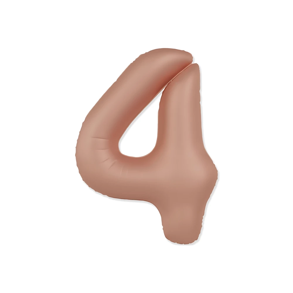 Palloncino Numero 4 Slim Mate Rosa Vintage Satinato 37" (86cm), 1pz.