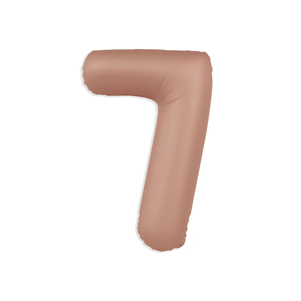 Palloncino Numero 7 Slim Mate Rosa Vintage Satinato 37" (86cm), 1pz.