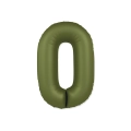 Palloncino Numero 0 Slim Mate Verde Oliva Satinato 37" (86cm), 1pz.