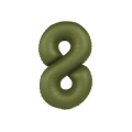 Palloncino Numero 8 Slim Mate Verde Oliva Satinato 37" (86cm), 1pz.