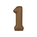 Palloncino Numero 1 Slim Mate Choco Brown Satinato 37" (86cm), 1pz.