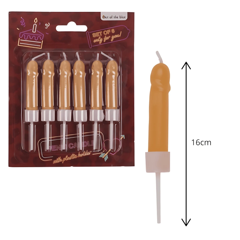Candele chiare a forma di Pene, 6pz