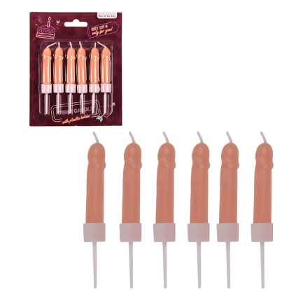 Candele chiare a forma di Pene, 6pz