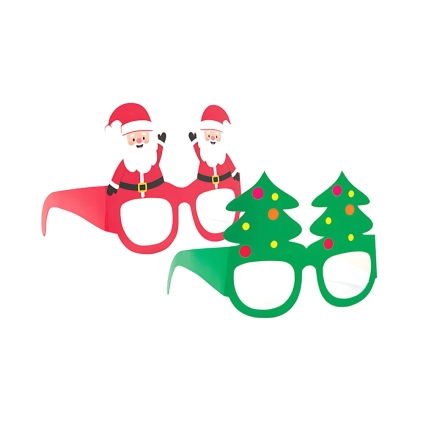 Occhialini di carta Natale – Confezione da 6 pezzi