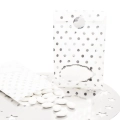 Sacchetti in carta pois argento 13x20cm – Confezione da 8 pezzi.
