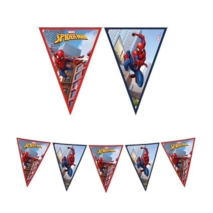 Festone bandierine Spiderman Crime – 9 bandierine 20x30 cm, 3 metri