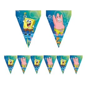Festone bandierine SpongeBob – 9 bandierine 20x30 cm, 3 metri