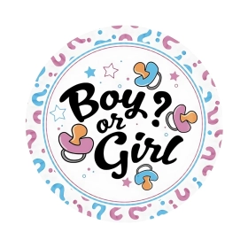Piatti di Carta Grandi “Boy or Girl?” 23cm ,8pz