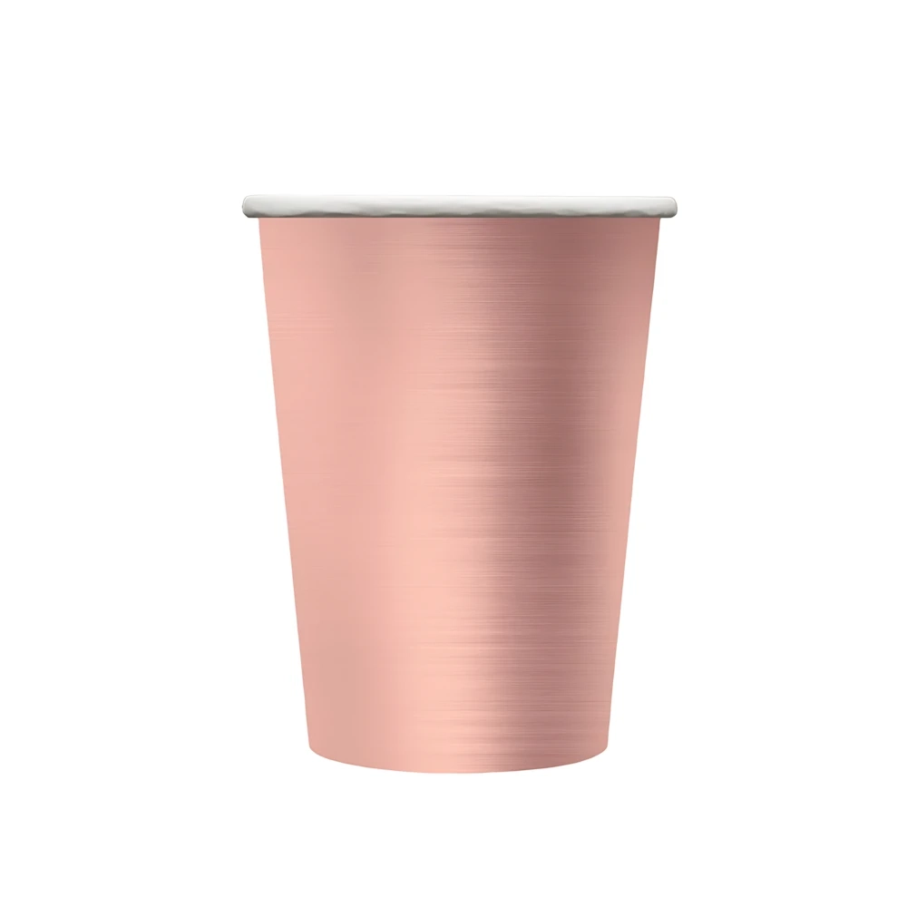 Bicchiere in carta 250cc Rosa gold metal – Confezione da 15 pezzi