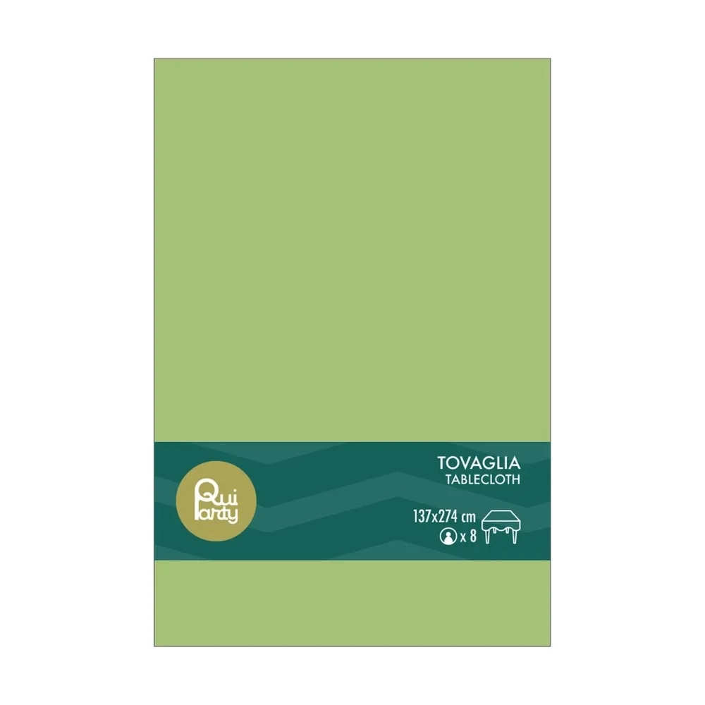 Tovaglia in plastica 137x274cm Verde salvia – monouso 1pz