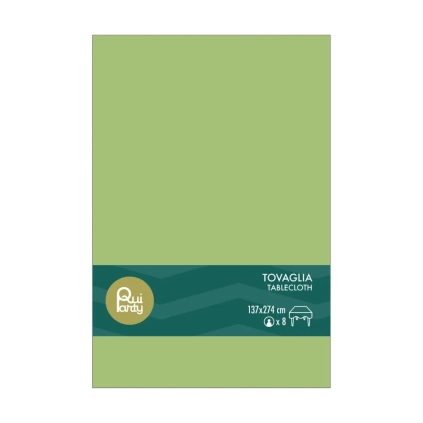 Tovaglia in plastica 137x274cm Verde salvia – monouso 1pz