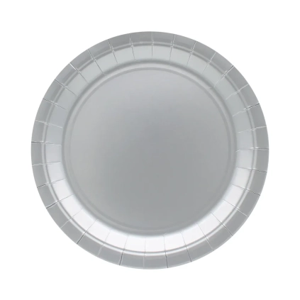 Piatto in carta 24cm Argento – Confezione da 15 pezzi
