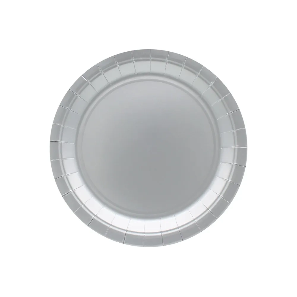 Piatto in carta 18cm Argento – Confezione da 15 pezzi