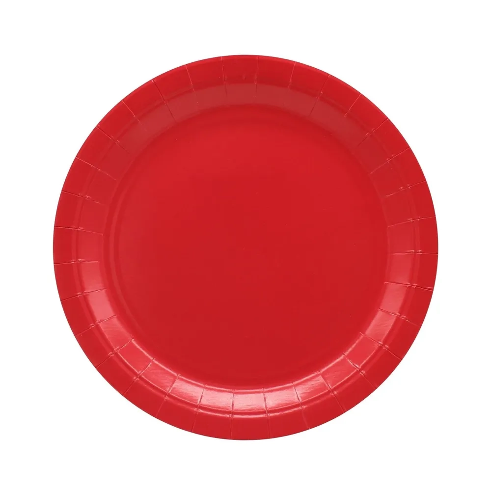 Piatto in carta 24cm Rosso – Confezione da 15 pezzi