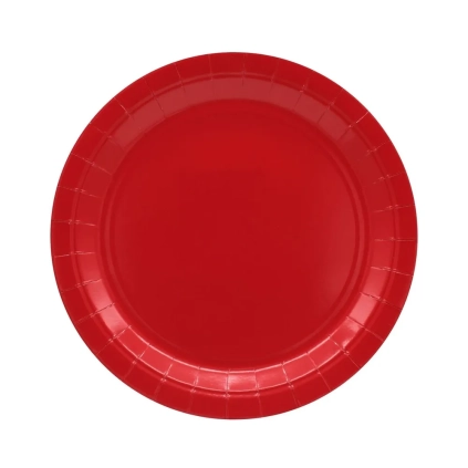 Piatto in carta 24cm Rosso scuro – Confezione da 15 pezzi