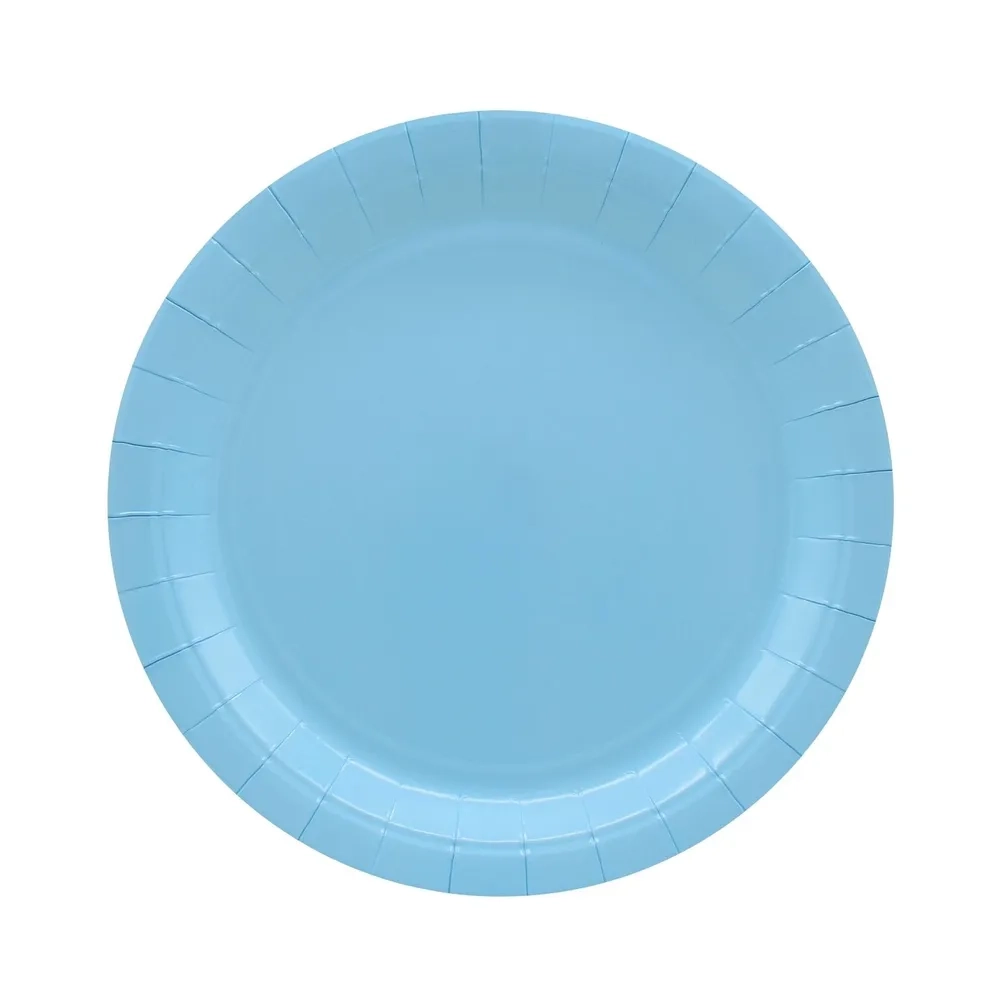 Piatti in carta Celeste 24cm – Confezione da 15 pezzi
