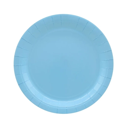 Piatti in carta Celeste 24cm – Confezione da 15 pezzi