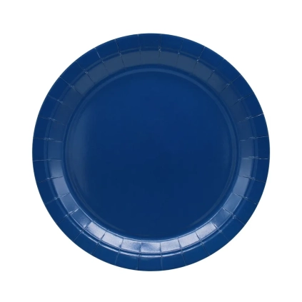 Piatti in carta blu navy 24cm – Confezione da 15 pezzi